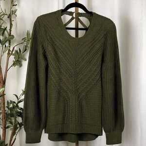 Absolutely Famous Dark Olive Green Crew Neck Sweater Sz M (T2)